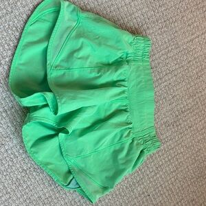 Womens brand new neon green lululemon shorts 2.5 inch Size 0